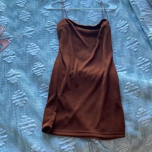 Orange/brown mini dress